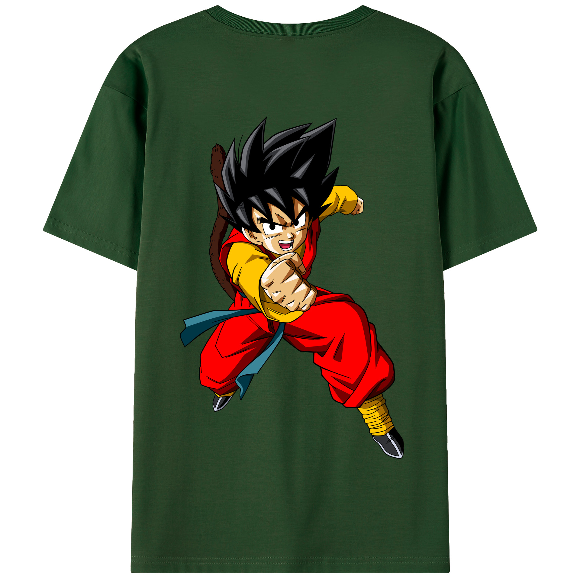 （画像用） ドラゴンボール 孫悟空（そん ごくう）Son Goku カカロット DRAGON BALL Kakarotto 綿100％半袖Tシャツ（背面プリント）